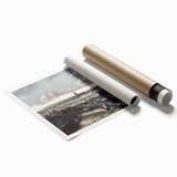 Detailed Realism Art Print of Historic Cityscape View from Sachsenhausen