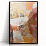 Large abstract wall art featuring autumnal colors on a black framed acrylic, ideal for modern living room decor.