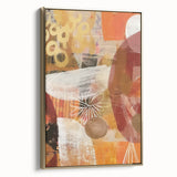 Framed canvas featuring a vintage landscape painting of autumn trees in gold and black tones, ideal for bedroom wall decor.