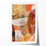 Extra large rolled print depicting autumnal floral art in warm orange and red tones, ideal for dining room wall decor.