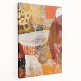 Large art depicting a fall scene on stretched canvas, using warm orange and red tones, suitable for kitchen wall art.