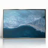 Aerial Ocean Wave Wall Art – Blue Abstract Coastal Motion Print