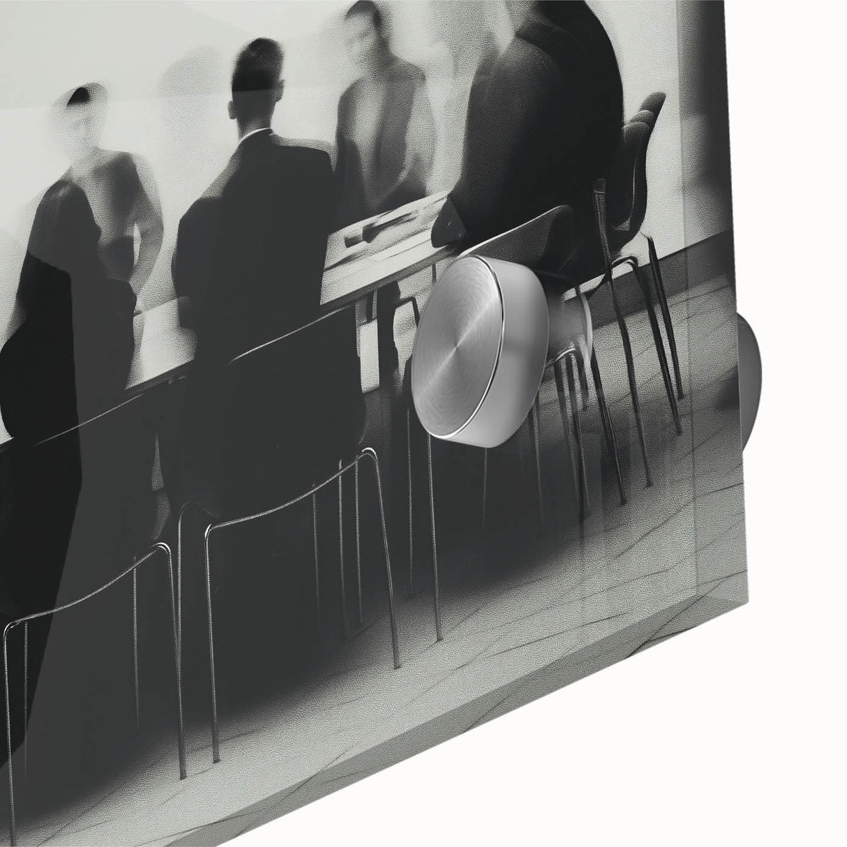 Boardroom Blur – Emotive Abstract Figure Wall Art with Movement