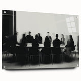 Boardroom Blur – Emotive Abstract Figure Wall Art with Movement