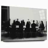 Boardroom Blur – Emotive Abstract Figure Wall Art with Movement