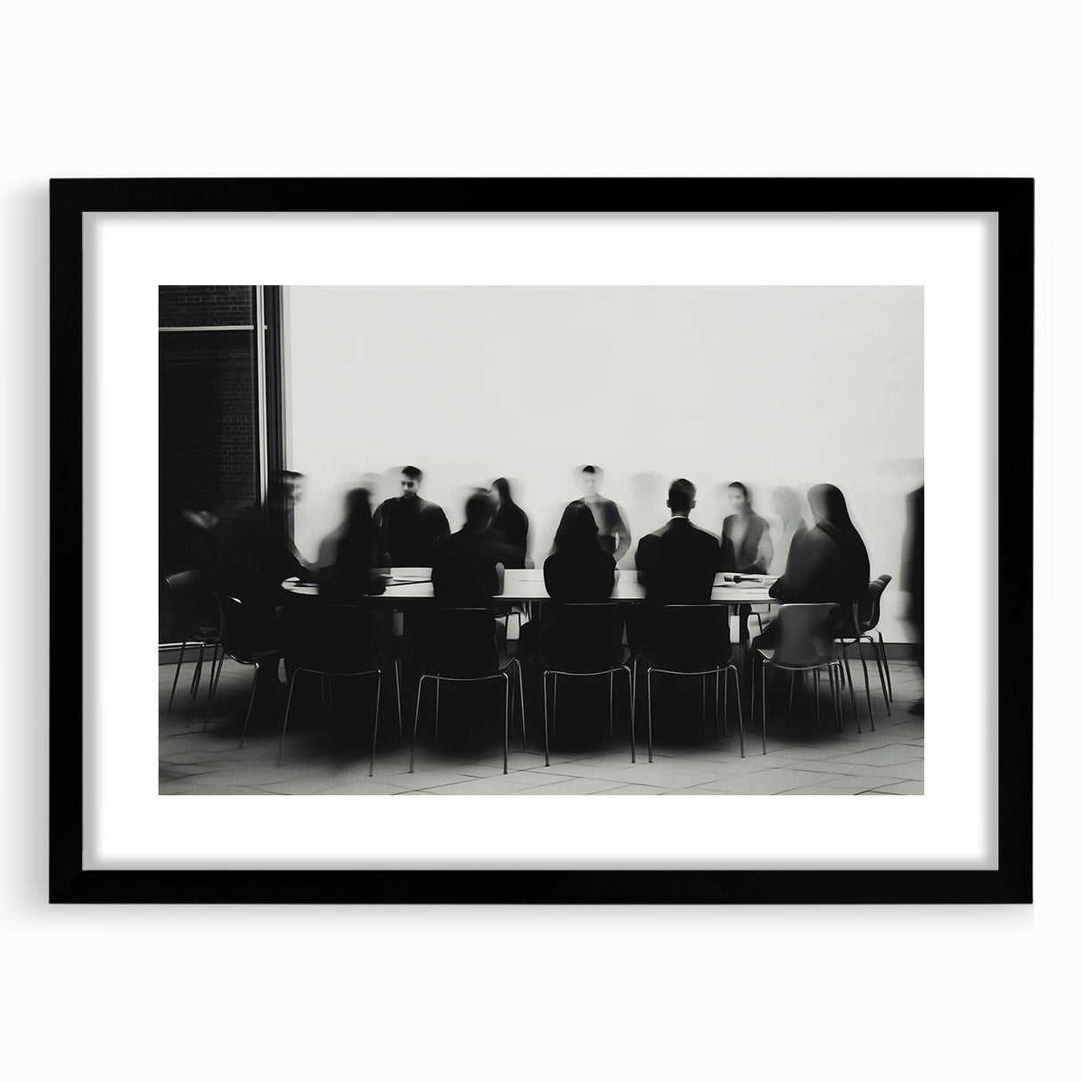 Boardroom Blur – Emotive Abstract Figure Wall Art with Movement