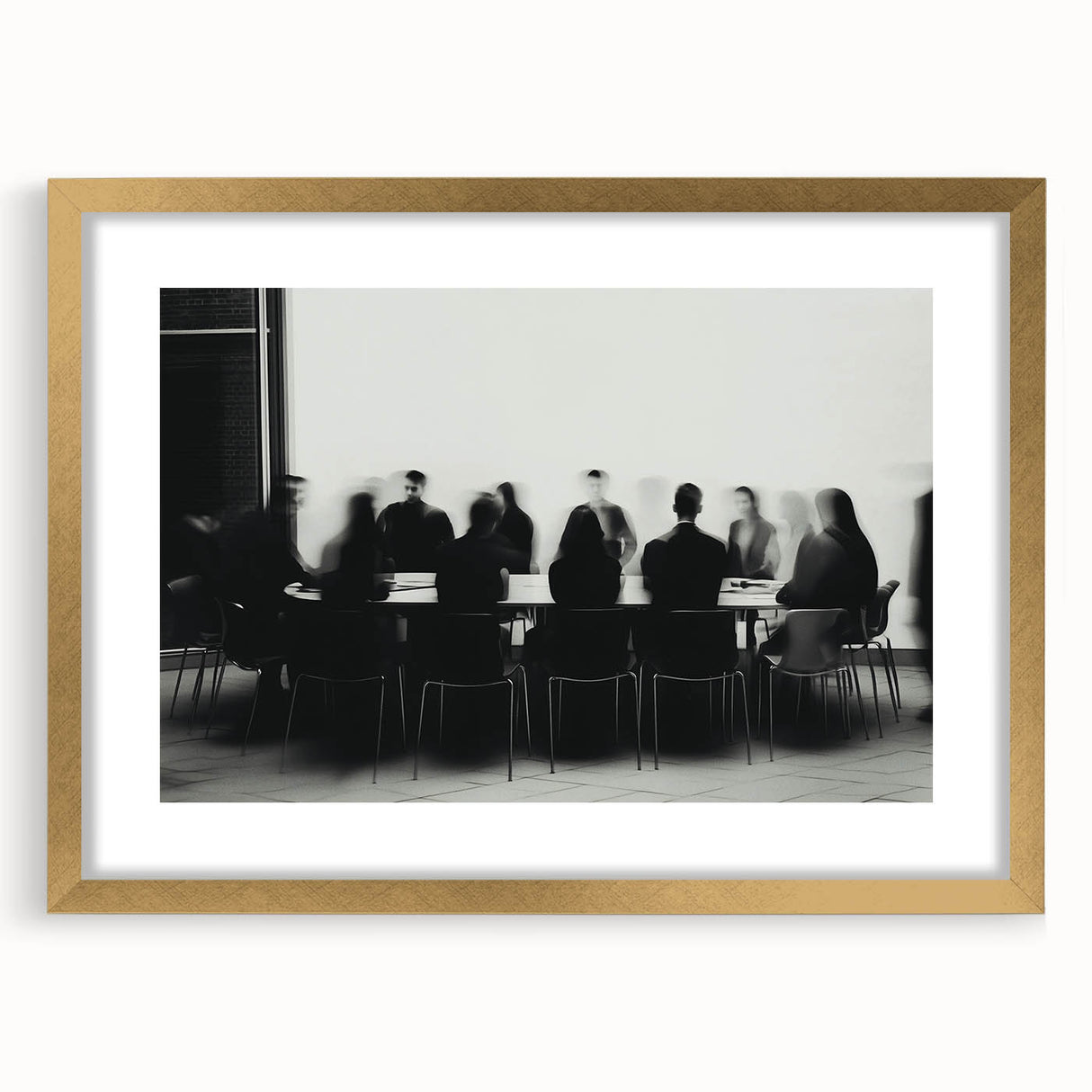 Boardroom Blur – Emotive Abstract Figure Wall Art with Movement