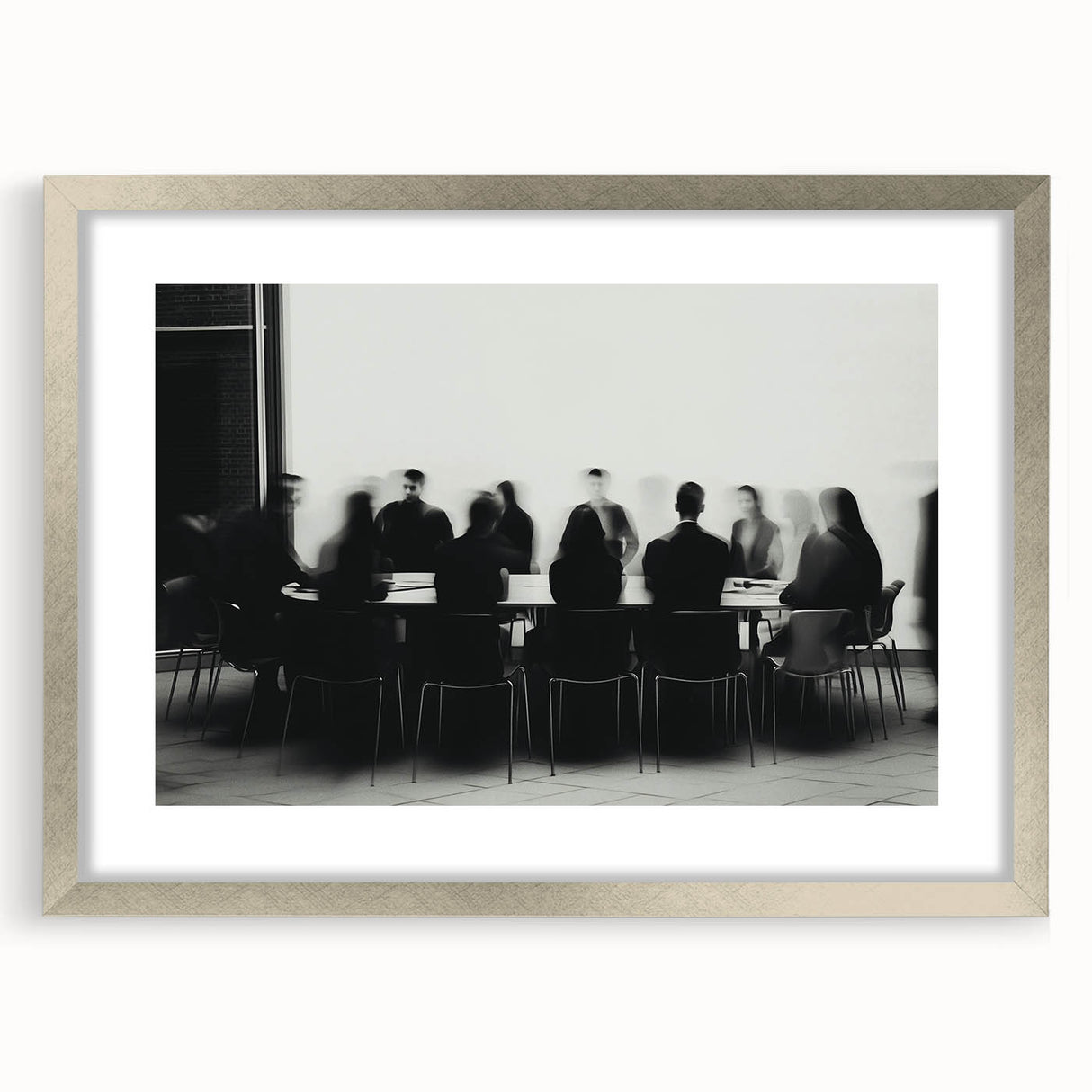Boardroom Blur – Emotive Abstract Figure Wall Art with Movement