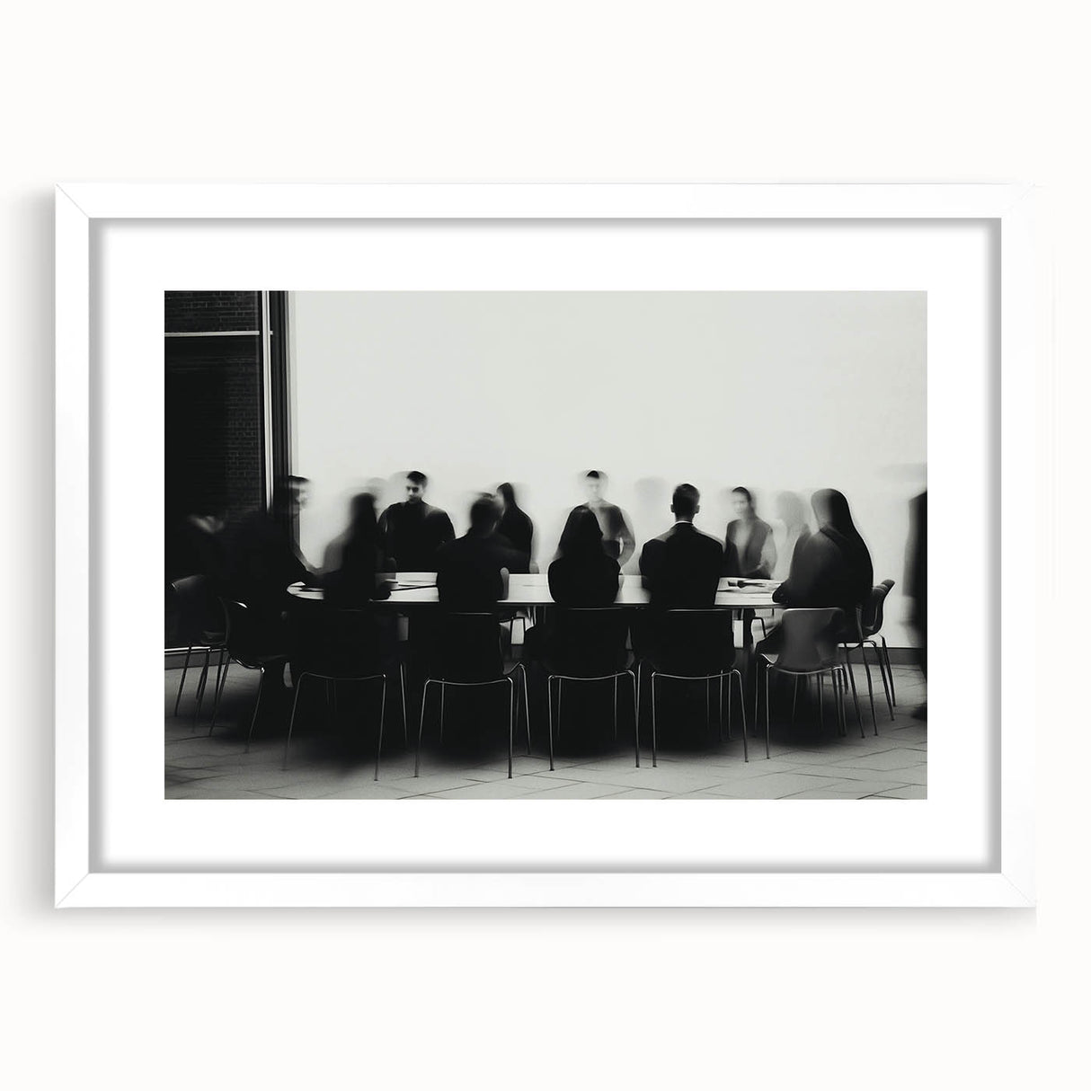 Boardroom Blur – Emotive Abstract Figure Wall Art with Movement