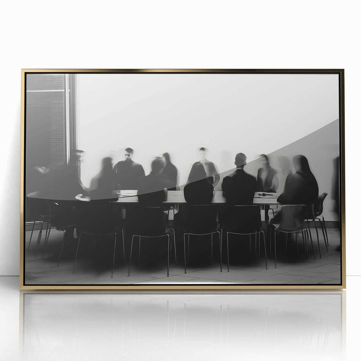 Boardroom Blur – Emotive Abstract Figure Wall Art with Movement