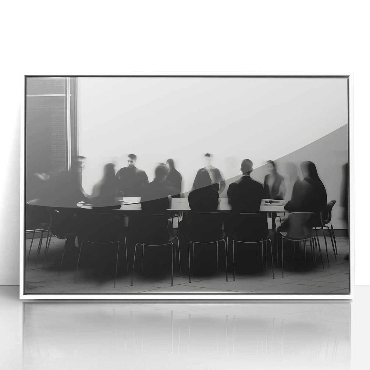 Boardroom Blur – Emotive Abstract Figure Wall Art with Movement