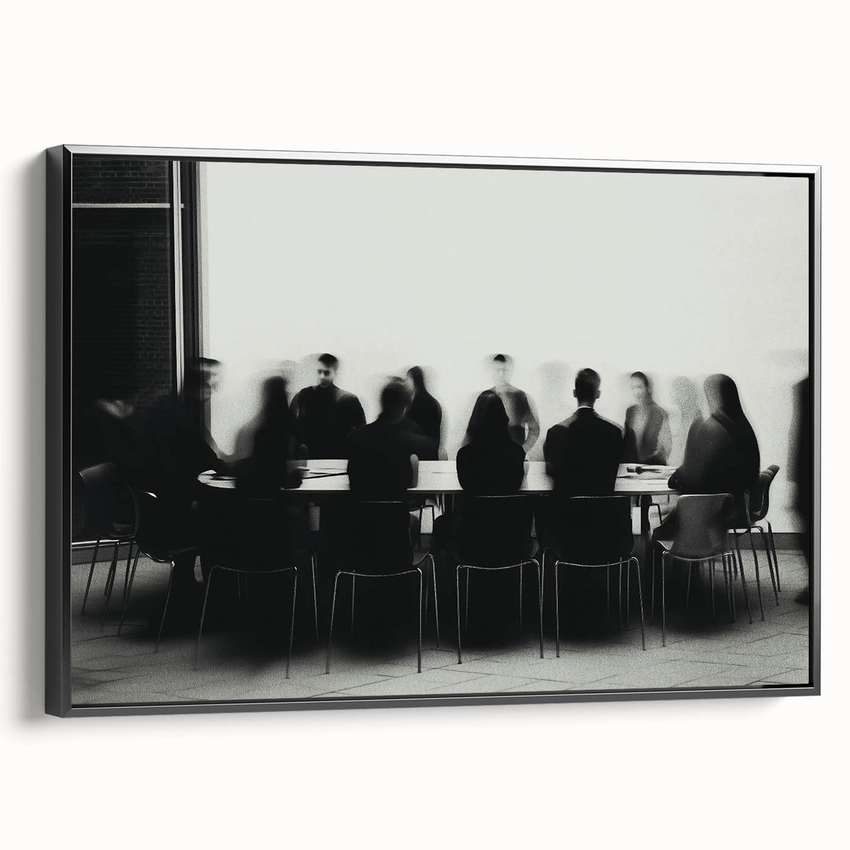 Boardroom Blur – Emotive Abstract Figure Wall Art with Movement