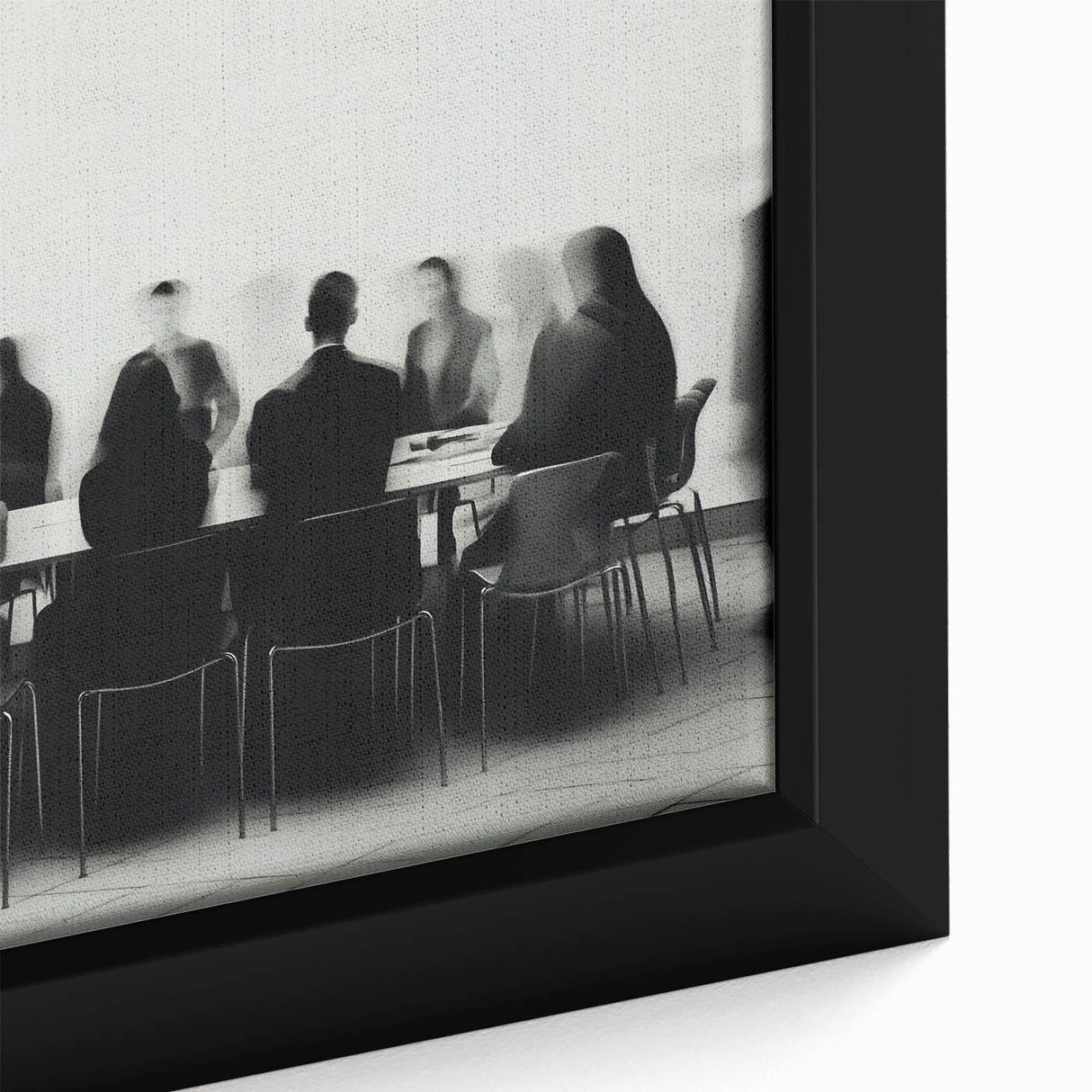 Boardroom Blur – Emotive Abstract Figure Wall Art with Movement