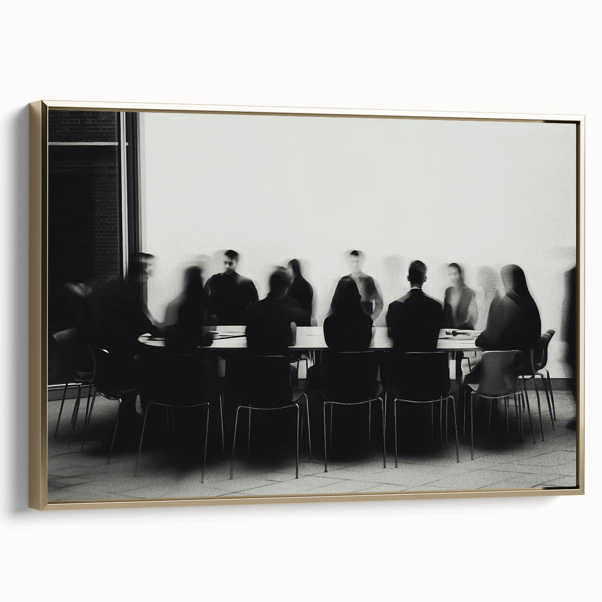 Boardroom Blur – Emotive Abstract Figure Wall Art with Movement