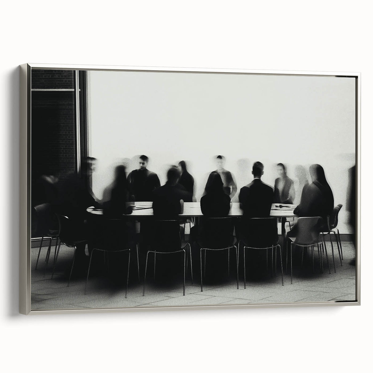 Boardroom Blur – Emotive Abstract Figure Wall Art with Movement