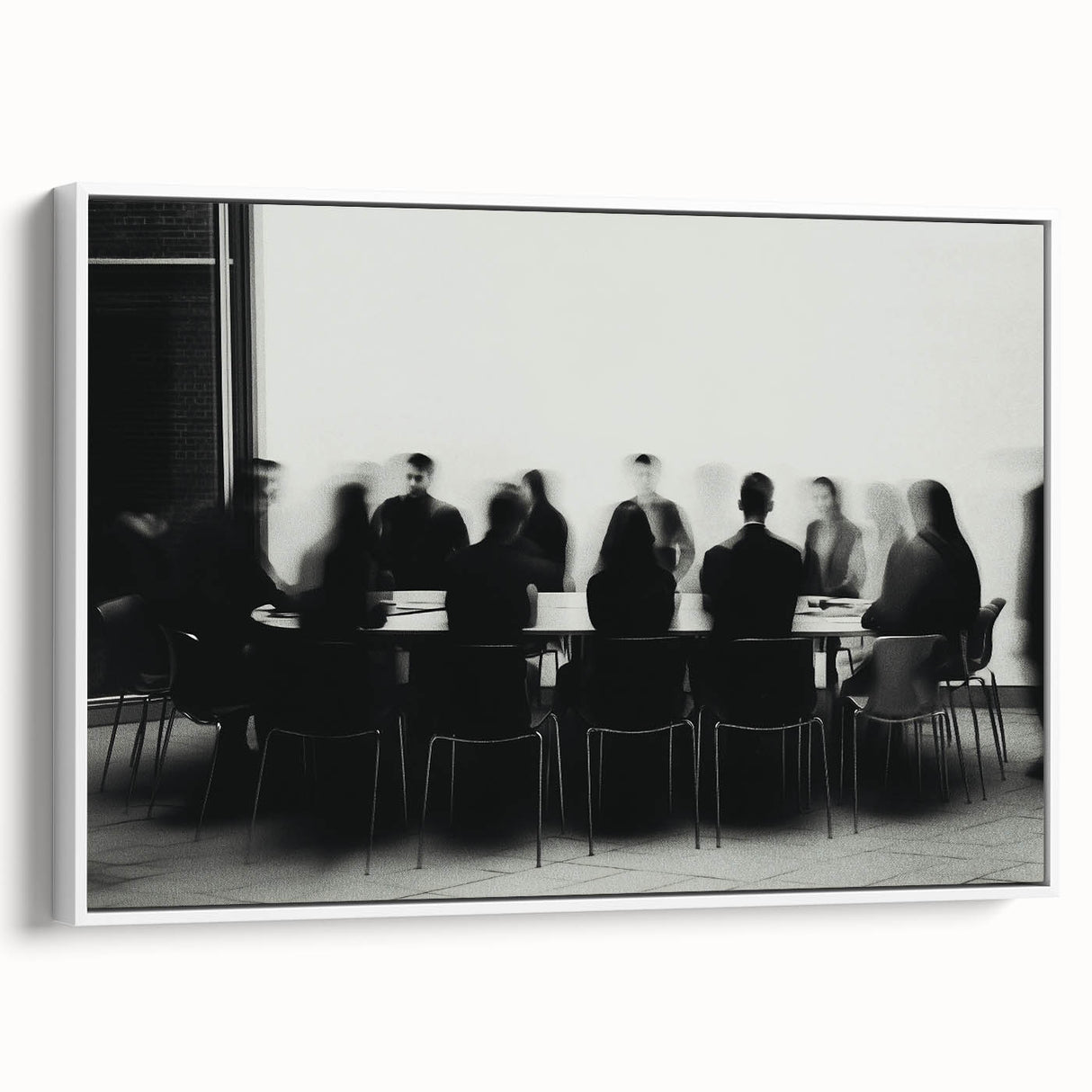 Boardroom Blur – Emotive Abstract Figure Wall Art with Movement