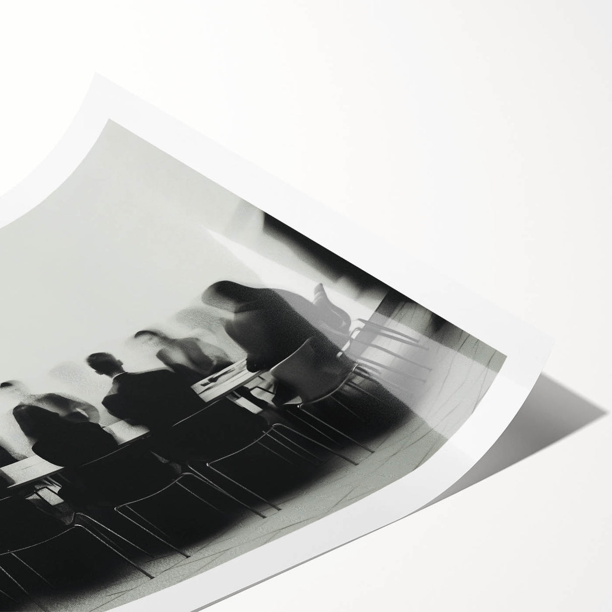 Boardroom Blur – Emotive Abstract Figure Wall Art with Movement