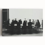 Boardroom Blur – Emotive Abstract Figure Wall Art with Movement