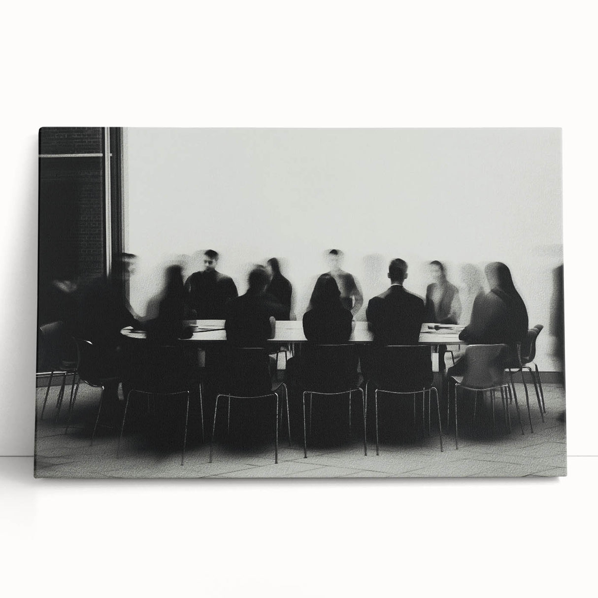 Boardroom Blur – Emotive Abstract Figure Wall Art with Movement