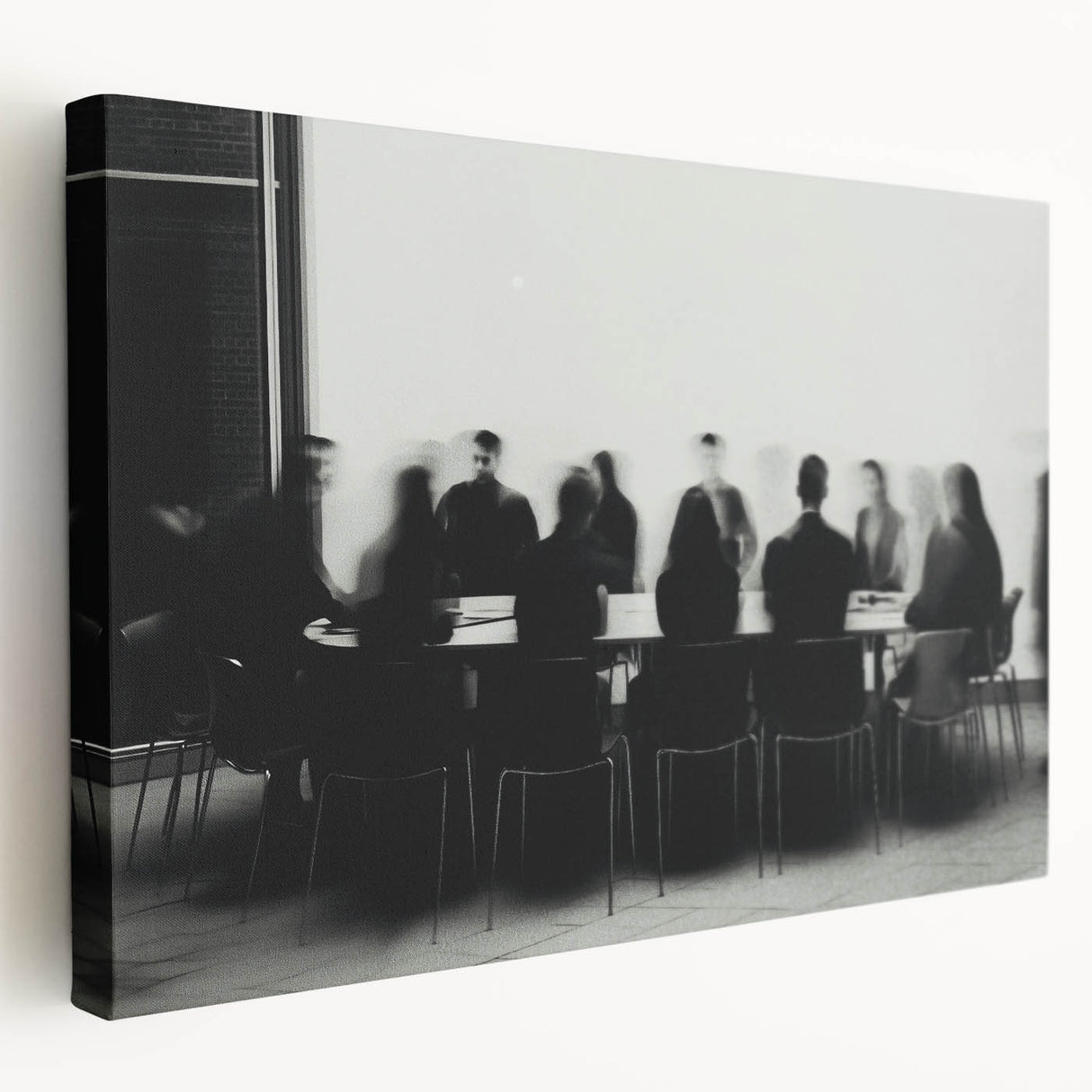 Boardroom Blur – Emotive Abstract Figure Wall Art with Movement