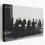 Boardroom Blur – Emotive Abstract Figure Wall Art with Movement