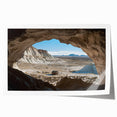 Vibrant landscape artwork depicting intricate cave formations and natural elements, showcased as a rolled print, ideal for home decor and artistic displays.