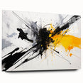 Modern Black - Gray and Yellow Abstract Bedroom Wall Art
