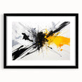 Modern Black - Gray and Yellow Abstract Bedroom Wall Art
