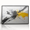 Modern Black - Gray and Yellow Abstract Bedroom Wall Art