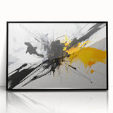 Modern Black - Gray and Yellow Abstract Bedroom Wall Art