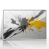 Modern Black - Gray and Yellow Abstract Bedroom Wall Art
