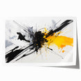 Modern Black - Gray and Yellow Abstract Bedroom Wall Art