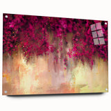 Fuchsia Floral Cascade – Modern Abstract Wall Art for Living Room
