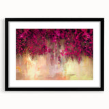 Fuchsia Floral Cascade – Modern Abstract Wall Art for Living Room