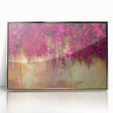 Fuchsia Floral Cascade – Modern Abstract Wall Art for Living Room