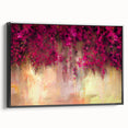 Fuchsia Floral Cascade – Modern Abstract Wall Art for Living Room