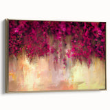 Fuchsia Floral Cascade – Modern Abstract Wall Art for Living Room