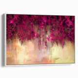Fuchsia Floral Cascade – Modern Abstract Wall Art for Living Room