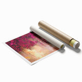 Fuchsia Floral Cascade – Modern Abstract Wall Art for Living Room