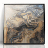 Luxury Abstract Office Wall Art - Beige & Blue Corporate Decor