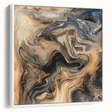 Luxury Abstract Office Wall Art - Beige & Blue Corporate Decor