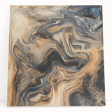 Luxury Abstract Office Wall Art - Beige & Blue Corporate Decor