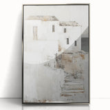 Framed abstract architecture wall art featuring silver accents and a sleek design, perfect for modern decor in living spaces or offices.