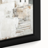 Close-up of an abstract architectural wall art piece featuring geometric shapes and muted tones, framed elegantly, perfect for modern interior decor.