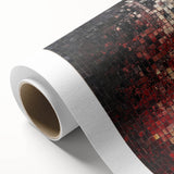 Abstract geometric rolled canvas art showcasing vibrant colors and intricate shapes, elegantly packaged in a protective cardboard tube for easy display.