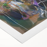 Colorful abstract splatters adorn this rolled canvas artwork, showcasing vibrant hues and dynamic patterns. Ideal for modern decor, it arrives carefully packaged in a protective cardboard tube. Perfect for art enthusiasts seeking unique wall art pieces.
