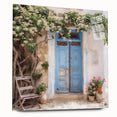 Acrylic print of a Greek-style door in muted earth tones, ideal for bedroom or dining room wall art.