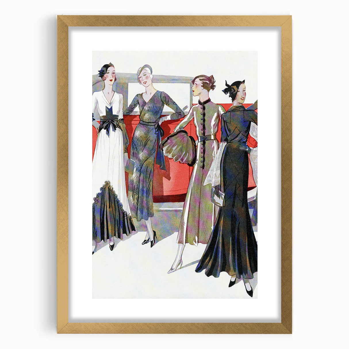 Glamorous Art Deco Wall Art – 1920s Fashion Scene with Vintage Elegance