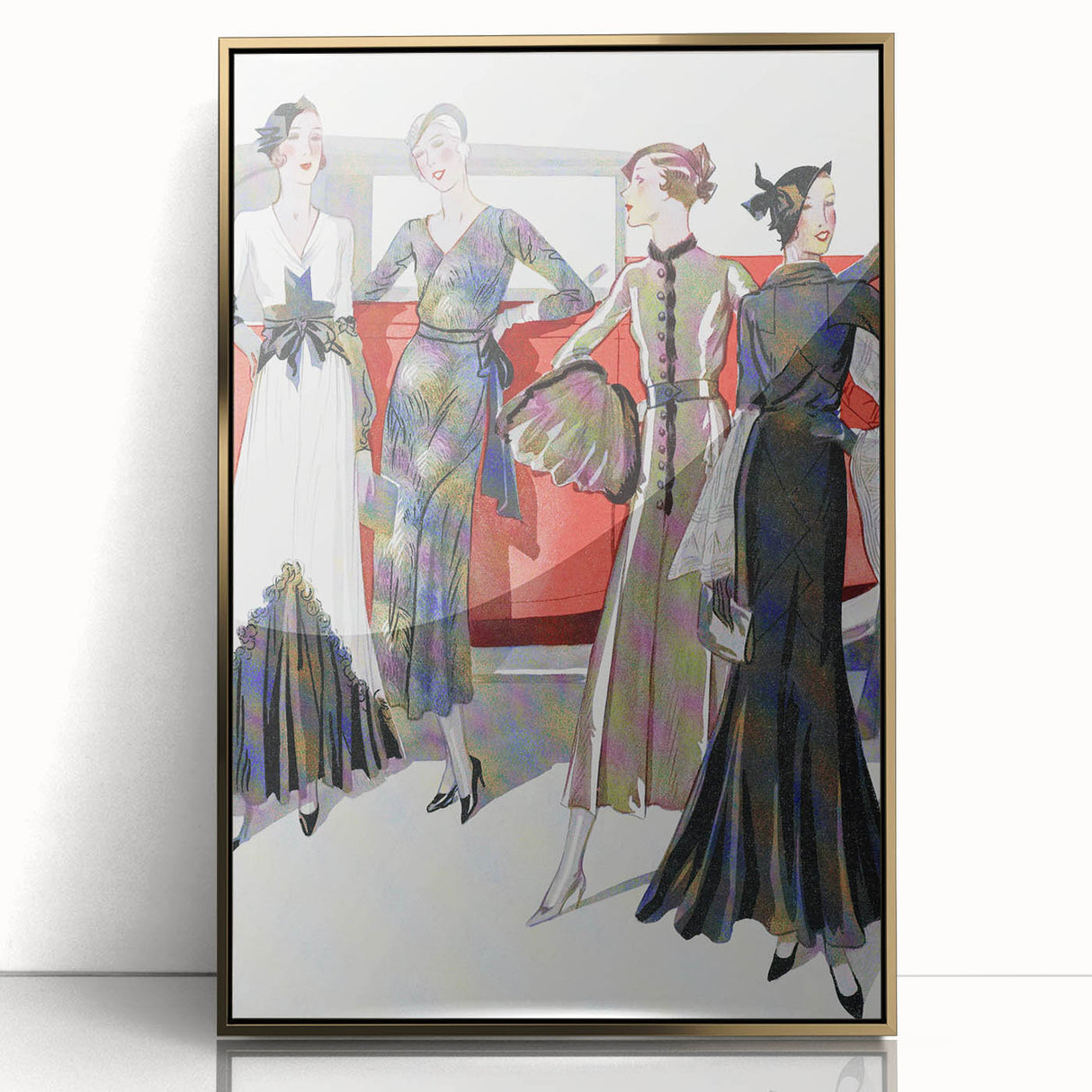 Glamorous Art Deco Wall Art – 1920s Fashion Scene with Vintage Elegance