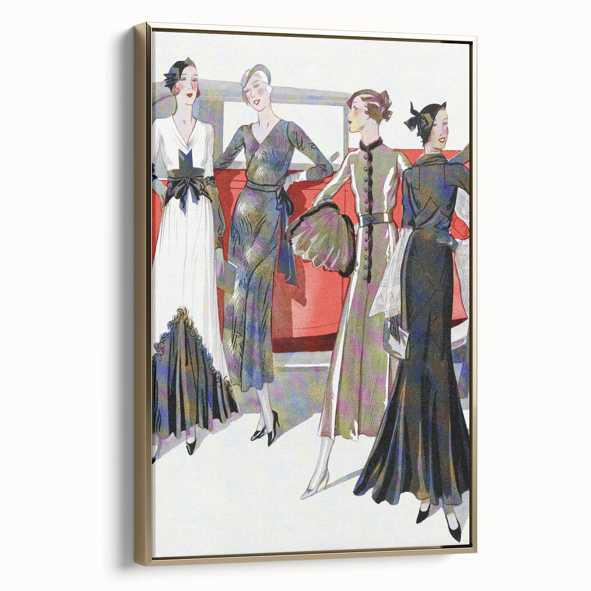 Glamorous Art Deco Wall Art – 1920s Fashion Scene with Vintage Elegance